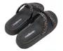 Chinelo Feminino Adulto Camurça Onça 5507.101 Moleca Preto e Grafite