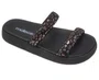 Chinelo Feminino Adulto Camurça Onça 5507.101 Moleca Preto e Grafite