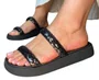Chinelo Feminino Adulto Camurça Onça 5507.101 Moleca Preto e Grafite