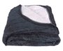 Cobertor Canelado Casal Liso Com Sherpa 1,80m X 2,20m Texfine Preto