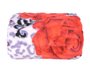Cobertor Casal Estampado  1,90x2,20 DS Vermelho e Branco