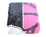 Cobertor Casal Raschel 2,20m x 2,40m Texfine Pink e Preto