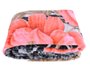 Cobertor Casal Raschel 2,20m x 2,40m Texfine Flores Vermelho e Preto