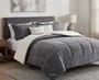Cobredom Casal 220X240 Sherpa Dupla Face Texfine Cinza