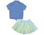 Conjunto Feminino Infantil 4-8 Blusa e Shorts 1000073897 Carinho Jeans e Verde