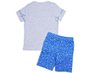 Conjunto Masculino Infantil 1-3 Camiseta e Bermuda Estampa Folhas 1000074122 Carinhoso Cinza e Azul