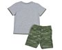Conjunto Masculino Infantil 1-3 Camiseta Manga Curta e Bermuda 1000073792 Carinhoso Cinza e Verde