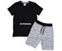 Conjunto Masculino Infantil 4-8 Camiseta e Bermuda 1000073792 Carinhoso Preto e Cinza