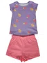 Conjunto Blusa e Shorts Estampado Feminino Bebê 26850 Brandili Lilás e Rosa