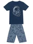 Conjunto Camiseta e Bermuda Game Masculino Juvenil 12/16  26688 Brandili Marinho e Azul