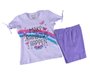 Conjunto Curto Feminino Infantil Blusa e Shorts Estampa Arco-íris  676 Baby Couture Lilás E Roxo