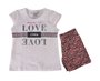 Conjunto Curto Feminino Juvenil  Estampado 713 Yupy kids Creme E Rosa
