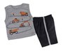Conjunto Curto Masculino Bebê Regata E Shorts Estampa Trator Obras 718 Tacadu Cinza E Preto