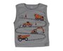 Conjunto Curto Masculino Bebê Regata E Shorts Estampa Trator Obras 718 Tacadu Cinza E Preto