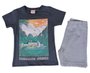 Conjunto Curto Masculino Infantil Camiseta E Bermuda Com Estampa Summer 35305 Brandili Chumbo E Mescla