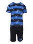 Conjunto Curto Masculino Infantil Estampado 111870 Kyly Azul E Preto