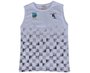 Conjunto Curto Masculino Infantil Regata E Bermuda Com Estampa Skatista 35303 Brandili Branco E Azul