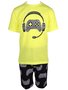 Conjunto Curto Masculino Juvenil Com Estampa Game 111898 Kyly Amarelo e Preto