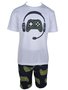 Conjunto Curto Masculino Infantil Com Estampa Game 111898 Kyly Branco E Marinho