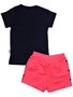 Conjunto Feminino Infantil 1-3 Blusa e Shorts Estampa Unicórnio 6198 Brincar e Arte Marinho
