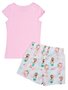 Conjunto Feminino Infantil 1-3 Blusa e Shorts Estampa Bailarina 1000074075 Carinhoso Rosa e Branco