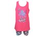 Conjunto Infantil Feminino 4-8 Blusa Regata e Bermuda Ciclista Estampa Borboleta 10312794 Marisol Rosa e Azul