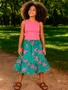 Conjunto Feminino Juvenil 10/16  Flamingos 1001046 Kyly Rosa e Verde