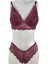 Conjunto Femino Adulto Calcinha E Sutiã Detalhe Renda 2201100 Glamour Bordo
