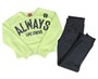 Conjunto Longo Feminino Infantil Blusão E Calça 4-8 Detalhe Always 207678 Kyly Verde Neon E Preto