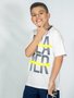 Conjunto Masculino Infantil  Camiseta-Bermuda 10-16 110076 Kyly Branco e Marinho