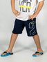 Conjunto Masculino Infantil  Camiseta-Bermuda 10-16 110076 Kyly Branco e Marinho