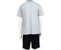 Conjunto Masculino Infantil Camiseta-Bermuda 10-16 110076 Kyly Cinza e Preto