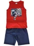 Conjunto Masculino Infantil 4/8 1000130418 Malwee Vermelho e Marinho