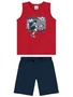 Conjunto Masculino Infantil 4/8 1000130418 Malwee Vermelho e Marinho