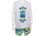 Conjunto Masculino Infantil Manga Curta Camiseta-Bermuda Tamanho 4-8 109928 Kyly Gelo e Azul