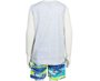 Conjunto Masculino Infantil Manga Curta Camiseta-Bermuda Tamanho 4-8 109928 Kyly Gelo e Azul