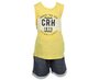 Conjunto Masculino Infantil Regata-Bermuda Tamanho 4-8 1000047821 Carinhoso Amarelo e Jeans