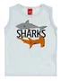 Conjunto Masculino Infantil  4/8 Tubarão 1001079 Kyly Branco e Marrom