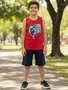 Conjunto Masculino Juvenil 10/18 1000130418 Malwee Vermelho e Marinho