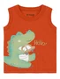 Conjunto Regata e Bermuda Masculino Bebê P/G 26841 Brandili Telha e Grafite