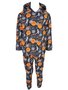 Conjunto Soft C/ Capuz Estampado Masculino Juvenil 849 Tacadu Preto e Laranja