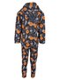 Conjunto Soft C/ Capuz Estampado Masculino Juvenil 849 Tacadu Preto e Laranja
