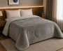 Edredom Casal  Plush Inove Estampado EDO354 220x235 Hedrons Cinza