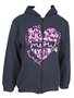 Jaqueta De Moletom Com Capuz Feminino Juvenil Analê Preto e Pink