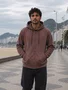 Jaqueta Masculina  De Moletom Flanelado Com Capuz 1000136333 Malwee Marrom