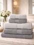 Jogo De Toalhas 5 Peças Fio Penteado e Canelado Buddemeyer Cinza