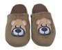 Pantufa Peluciada Unissex Infantil Bordada H13771 Center Marrom