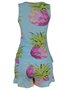 Pijama Curto Feminino Adulto De Malha V507M Vila Flor Azul E Rosa