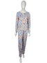Pijama Feminino Adulto Em Suede Estampado 9200 Kanto Dos Sonhos Rosa e Azul