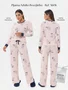 Pijama Feminino Com Punho Estampa Urso 5606 Bocejinho Salmão
